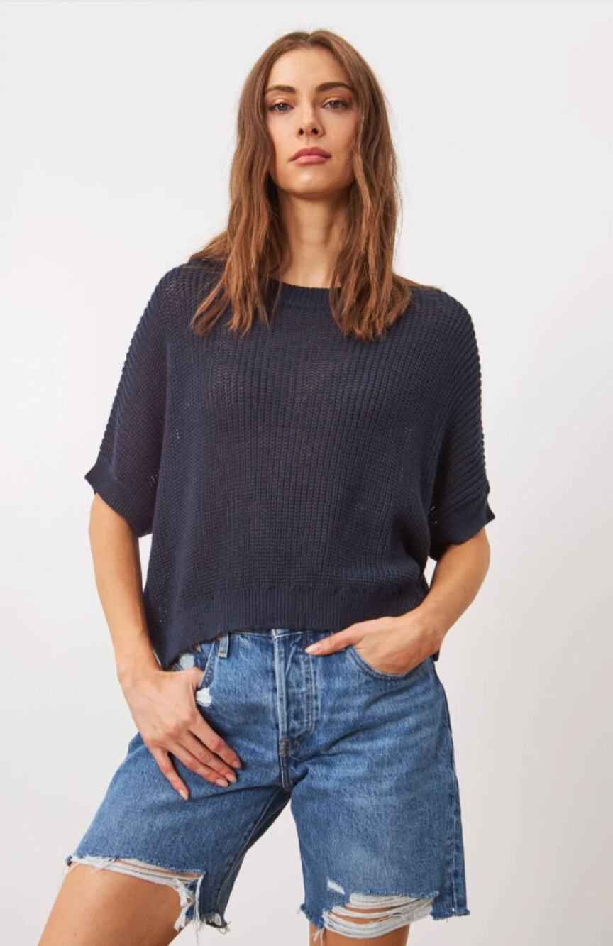 Women's Line Emersyn Short Sleeve Sweater size XS in Prussian Blue